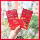  Set 6 Bao Lì Xì Tết 2025 Đỏ Vàng Ép Kim 3D Loại Đẹp 