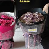  (50 x 56cm) Giấy Bóng Kính Hoạ Tiết Hoa Hồng, Giấy Gói Hoa Hoạ Tiết Ren Dùng Bó Hoa, Bọc Quà 