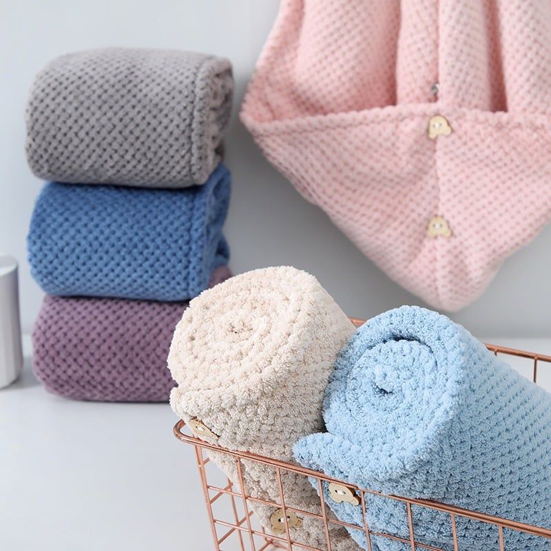  Khăn Ủ Tóc, Quấn Tóc Nhanh Khô Siêu Mềm Siêu Thấm 25x65cm 