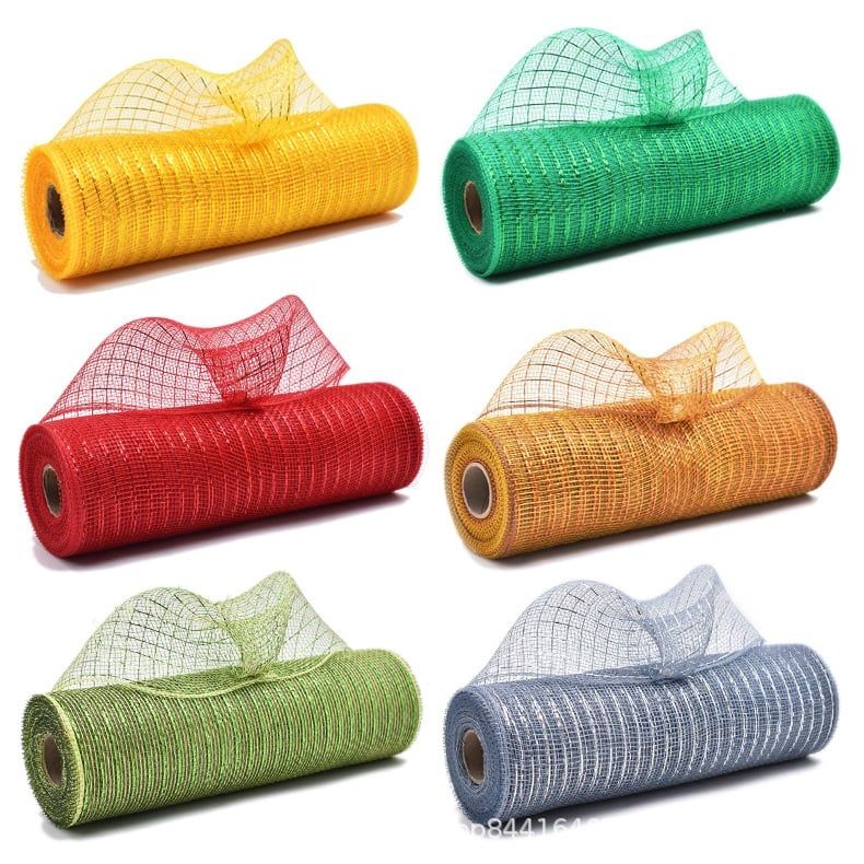  (50cm x 1 mét) Cuộn Lưới Kim Tuyến, Lưới Ánh Kim Gói Hoa, Trang Trí Giỏ Quà, Cây Thông Noel 