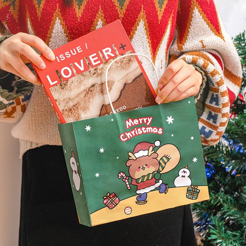  Túi Giấy Ngang Đựng Quà Họa Tiết Noel Giáng Sinh 