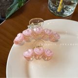  Kẹp Tóc Cao Cấp Nhựa Acrylic Charm Trái Tim Hồng Hàn Quốc 