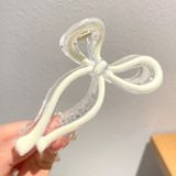  Kẹp 8cm-Hoa Sứ, Kẹp Tóc Càng Cua Hình Nơ Hologram Ngọt Ngào Phong Cách Hàn Quốc 