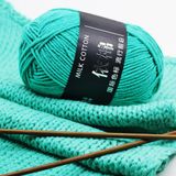  (Cuộn 50gr) Len Milk Cotton Mác Đen Sợi 2mm Mềm Mịn làm Thú Bông, Móc Khoá, Hoa Len 