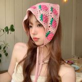  Băng Đô Khăn Tam Giác Len Móc Họa Tiết Dễ Thương 