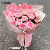  (35x50cm) Giấy Gói Hoa Trái Tim Cao Cấp Không Thấm Nước. 