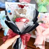  Bó Hoa Cao Cấp Trái Tim Thú Nhồi Bông, Bó Hoa Gấu Bông Trái Tim 