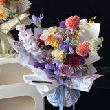  (38x52cm) Giấy Gói Hoa Chữ Tiếng Anh Họa Tiết-  Foam Cứng - Phong Cách Trang Nhã - Không Thấm Nước 