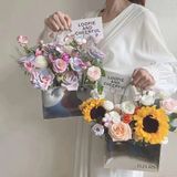  Túi Giấy Bạc Đựng Hoa, Quà Tặng Fleurs Hàn Quốc Cao Cấp, Sang Trọng 