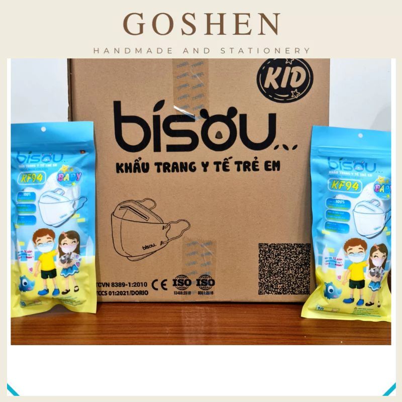  (1 Túi/10 Cái) Khẩu trang BISOU KF94 Trẻ Em Từ 4 đến 12 tuổi 