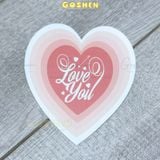  (6x6cm) Banner Trái Tím Trang Trí Bó Hoa, Bánh Kem Sinh Nhật, Ngày Kỉ Niệm,Ngày Lễ 8/3, Valentine. 