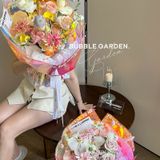  (57*57cm) Giấy Gói Hoa Bóng Kiếng Huỳnh Quamg Viền Chữ Cao Cấp, Không Thấm Nước. 