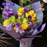  (38*50 cm) Giấy Gói Hoa Phong Cách Phù Điêu BATIK, Dập Nổi Ba Chiều, Màu Loang. 