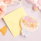  Thiệp Chúc Mừng Hình Bó Hoa Có Kèm Phong Bì 