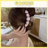  Kẹp Tóc Cao Cấp Nhựa Acrylic Charm Trái Tim Hồng Hàn Quốc 