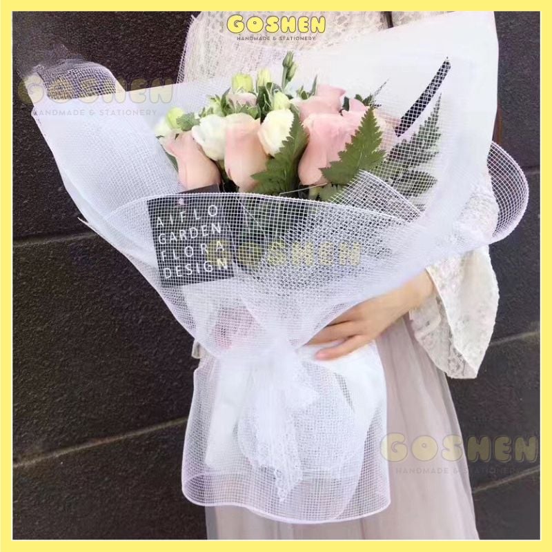  (50cm x 1mét) Cuộn Lưới Thô, Lưới Ô Vuông Nhỏ, Lưới Cứng Gói Hoa, Trang Trí Giỏ Hoa, Giỏ Quà 