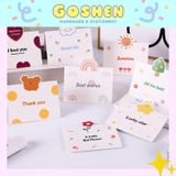  Thiệp Cảm Ơn, Thiệp Chúc Mừng Phong Cách Hiện Đại Dễ Thương Nhiều Màu 