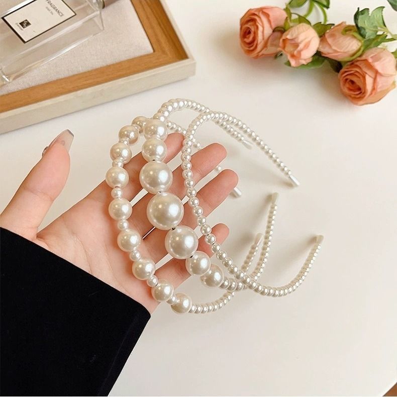  Băng Đô Cài Tóc Hạt Trai Dịu Dàng Nữ Tính 