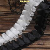  (Bản 4cm) Voan Bèo Xếp Li Bằng Lụa Trang Trí Hoa 