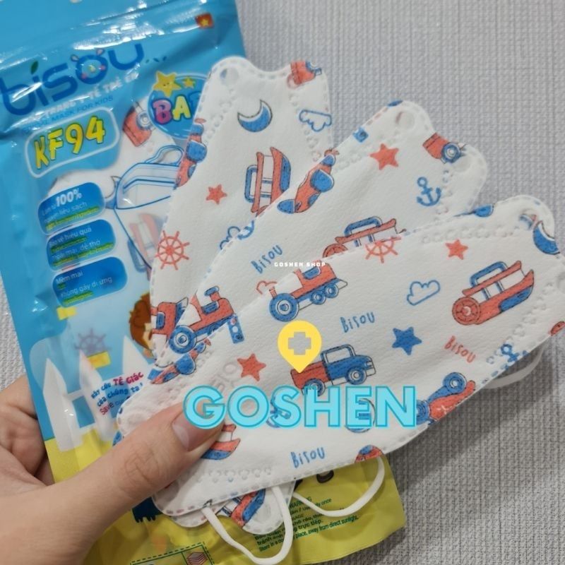  (1 Túi/10 Cái) Khẩu trang BISOU KF94 Trẻ Em Từ 4 đến 12 tuổi 
