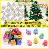  Charm Bông Tuyết, Charm Hạt Ngọc, Chuông, Hộp Quà Phụ Kiện Trang Trí Noel, Giáng Sinh 