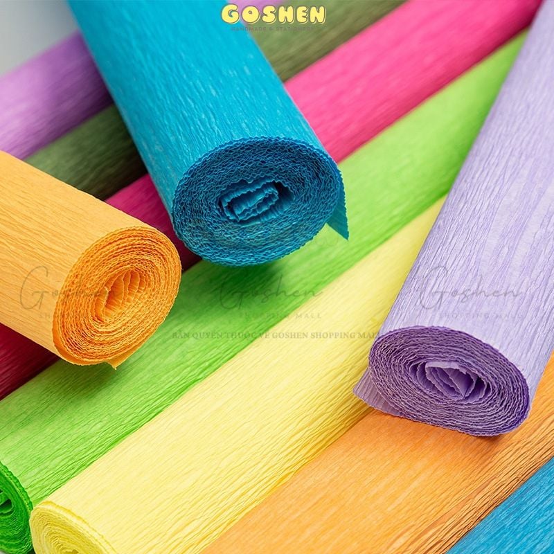  Cuộn Giấy Nhún Làm Hoa (50cm*2m5) , Giấy Nhăn, Cuộn Dài, DIY, Handmade 