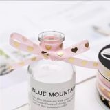  [1cm x Dài 40mét] Cuộn Ruy Băng Lụa Cối Hoạ Tiết Trái Tim Ánh Vàng Loại Dày Đẹp Giá Rẻ 