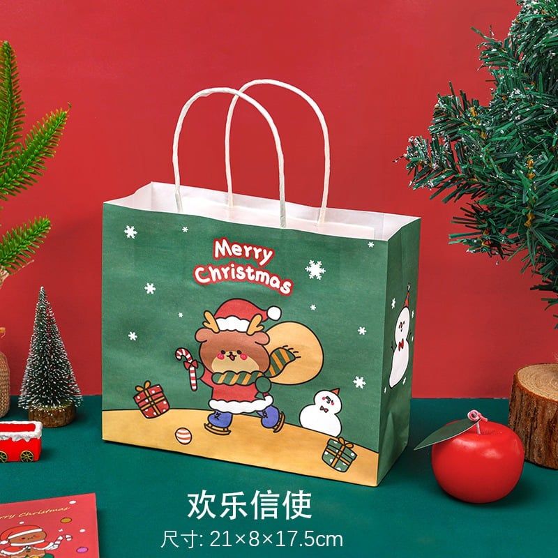  Túi Giấy Ngang Đựng Quà Họa Tiết Noel Giáng Sinh 