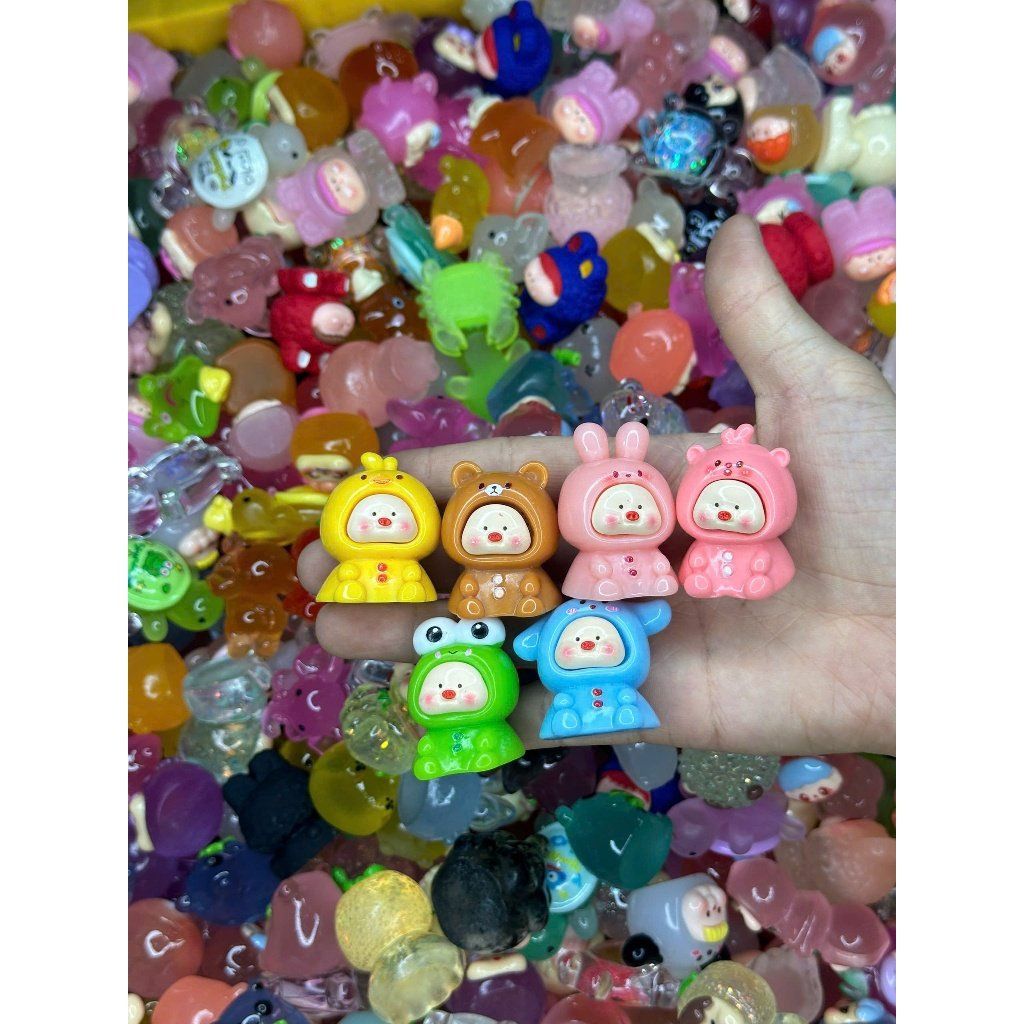  (Ảnh Thật) Charm Đủ Loại Moi Trái Cây, Charm Heo Con, Charm Rùa, Charm Trang Trí Decor Vui Nhộn 