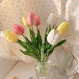  Hoa Tulip Giả Bằng Cao Su PU Dùng Trang Trí Decor Xinh Xắn 