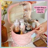  Túi Đựng Đồ Trang Điểm Mỹ Phẩm Du Lịch Hoa Tulip Nhiều Ngăn Nhỏ Gọn 