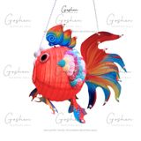  Lồng Đèn Cá Chép Tự Làm, Lồng Đèn Handmde Đầy Đủ Phụ Kiện Ngọc Trai, Đèn Led 