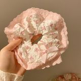  Buộc Tóc Scrunchies Nơ Đen Hồng Xinh Xắn Hàn Quốc 