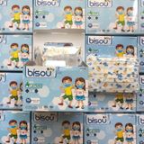  Hộp 50 khẩu trang y tế Bisou trẻ em 4-10 tuổi 4 lớp kháng khuẩn cao cấp 