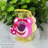  (Nhựa Xịn) Kẹp Tóc Càng Cua 3 Răng 6 Răng Honey, Mica Gấu Dâu, Có Charm 3D 
