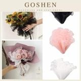  (28cm x Dài 4.5 Mét) Giấy Voan Gói Hoa Viền Ngọc 28cm Sóng Sợi Ren Lưới Bó Hoa Tiệc Quà Tặng 