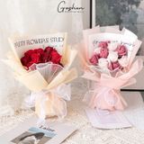  (45*30cm) Giấy Gói Hoa In Chữ Tiếng Anh Phông Trắng Không Thấm Nước - Giấy Gói Quà, Giấy Gói Hoa, Giấy Bó Hoa. 