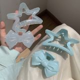  Kẹp Nơ Ngôi Sao Xanh Dương Pastel Cao Cấp Phong Cách Hàn Quốc 