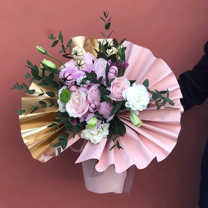  ( 58cm* 58cm) Giấy Cao Cấp 2 Mặt, Mặt Màu Và Mặt Nhũ Đồng. 