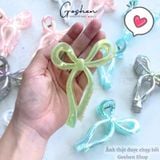 Kẹp 8cm-Hoa Sứ, Kẹp Tóc Càng Cua Hình Nơ Hologram Ngọt Ngào Phong Cách Hàn Quốc 