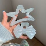  Kẹp Nơ Ngôi Sao Xanh Dương Pastel Cao Cấp Phong Cách Hàn Quốc 