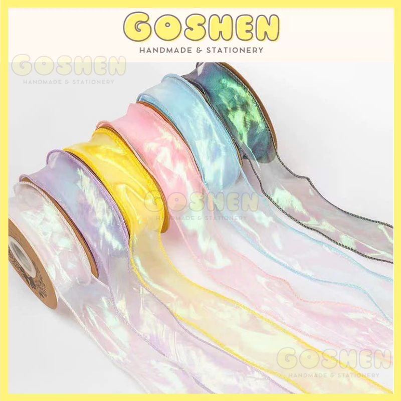  (Ngang 4cm) Cuộn Ruy Băng Voan Đuôi Cá Ánh Galaxy - Loại Đẹp - Không Tưa Lông. 