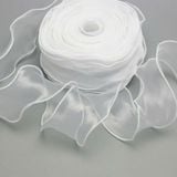  (4cm x Dài 4m) Cuộn Ruy Băng Voan Viền Sóng và Ánh Galaxy, Màu Sắc Trẻ Trung Thắt Nơ,Bó Hoa,Trang Trí Hộp Quà 