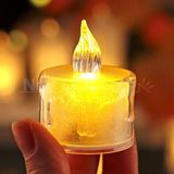  Đèn Nến Led Điện Tử Bằng Nhựa Mini Trang Trí Ánh Đèn Vàng Ấm Áp 