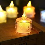  Đèn Nến Led Điện Tử Bằng Nhựa Mini Trang Trí Ánh Đèn Vàng Ấm Áp 