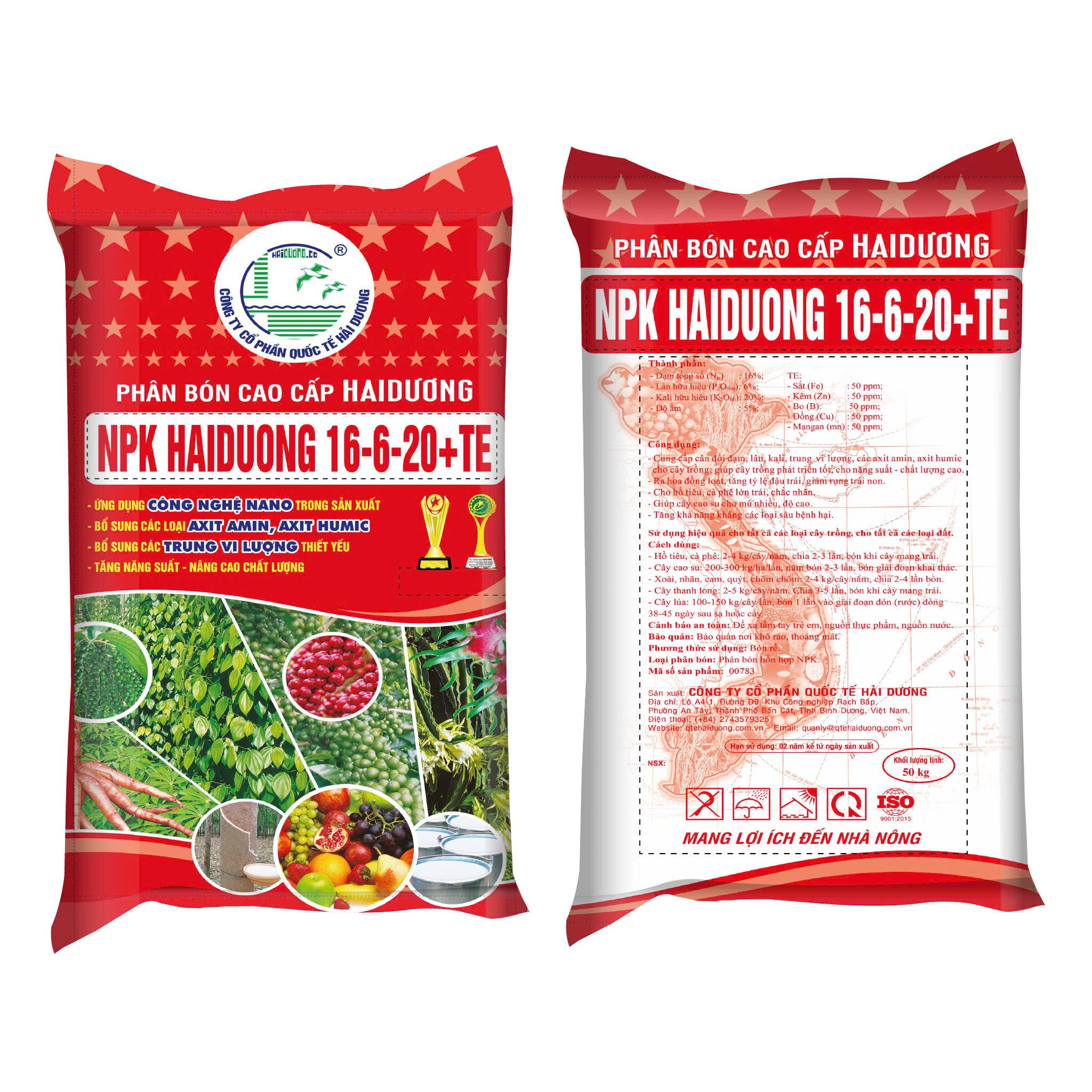  NPK HaiDuong 16-6-20+TE (CAT) 
