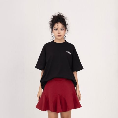 Áo Rắn Boxy In Logo Unisex - Đen