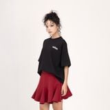  Áo Rắn Boxy In Logo Unisex - Đen 