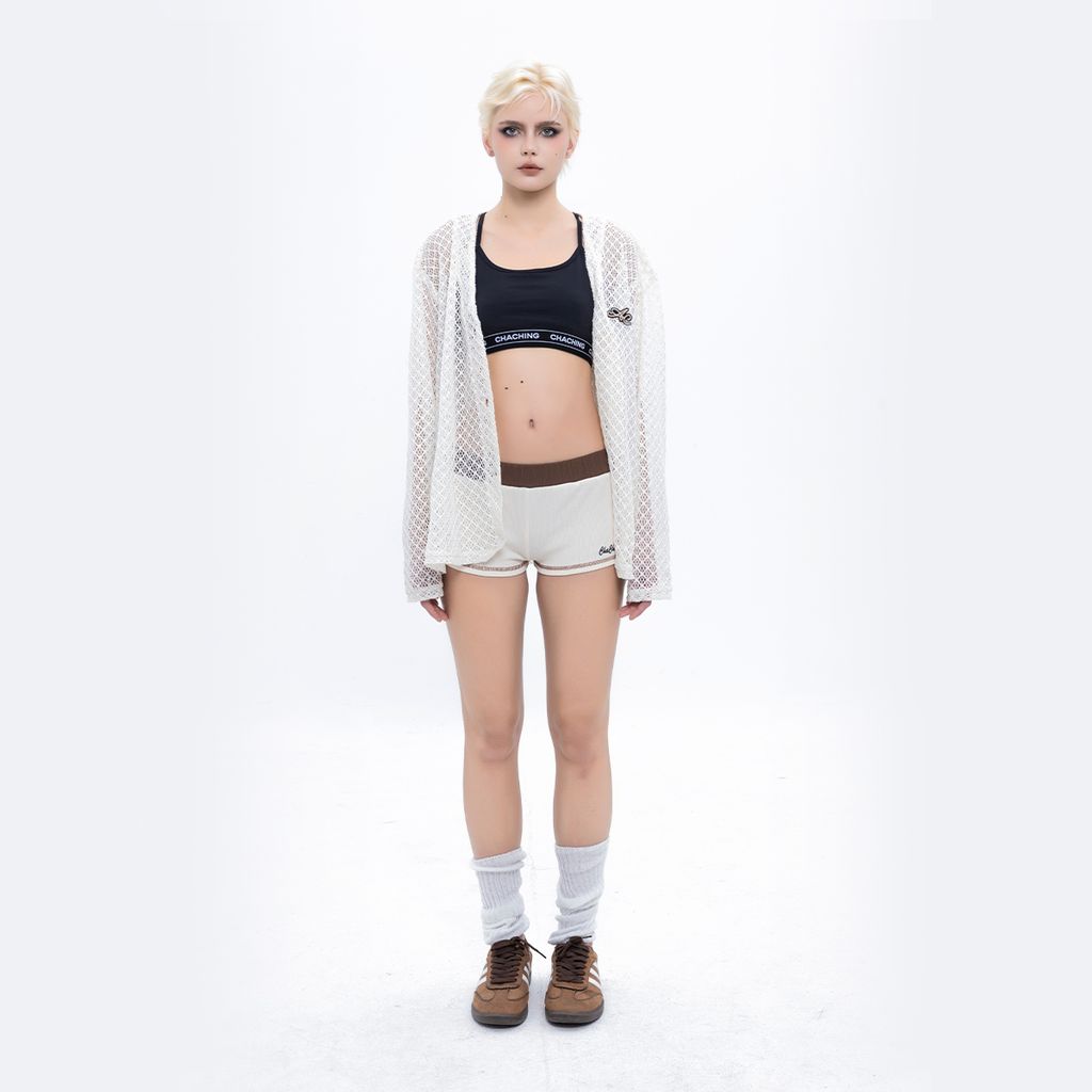 CHACHING MESH CARDIGAN – CREAM WHITE