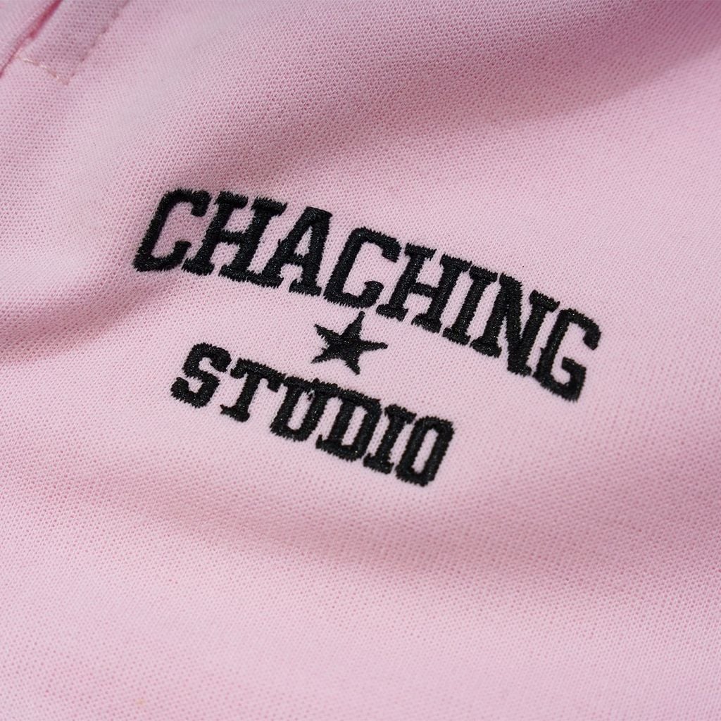 QUẦN SHORT NỈ THÊU LOGO - HỒNG